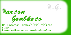 marton gombkoto business card